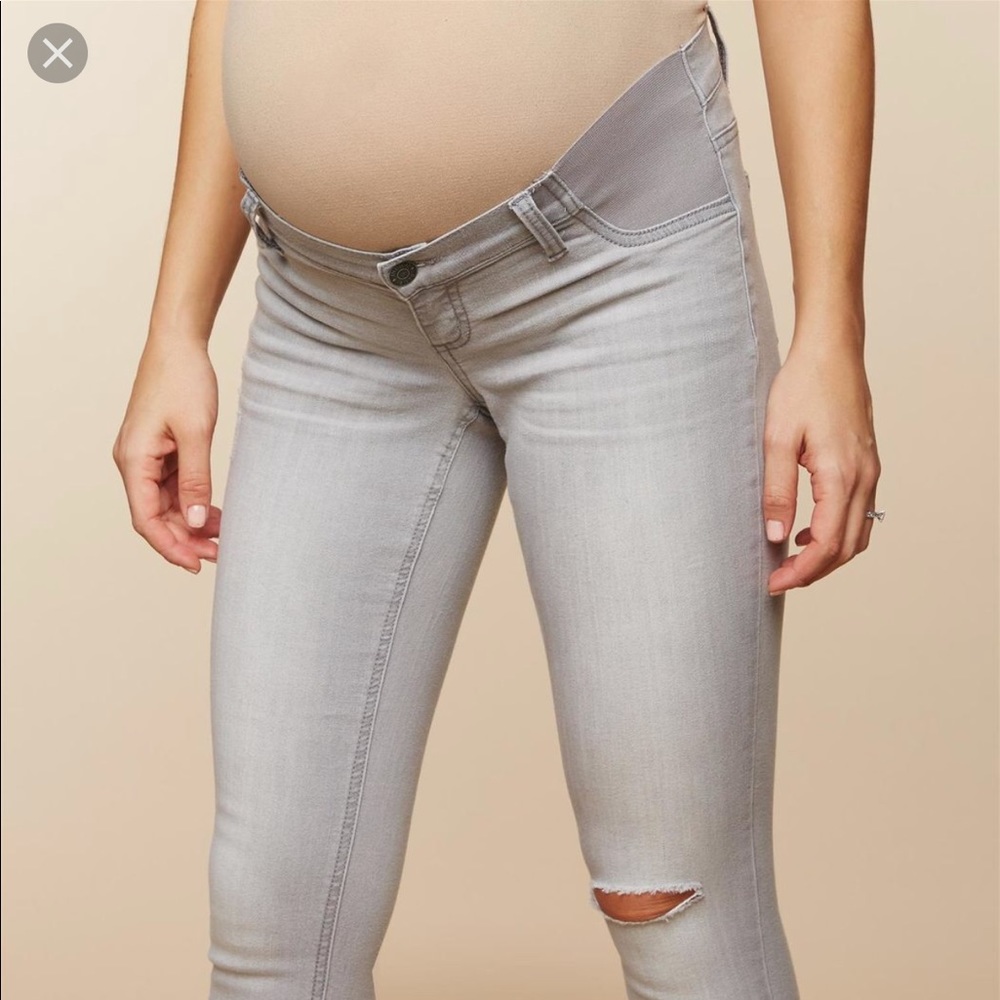 Maternity Side Panel Skinny Leg Crop Jeans